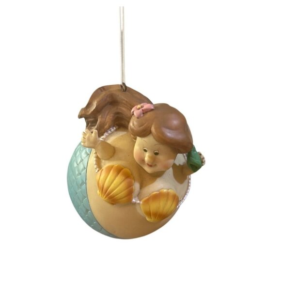 Handcrafted Hanging Mermaid Ornament With Seashell‎ Details - Picture 3 of 9